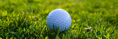 Golfbal in het gras