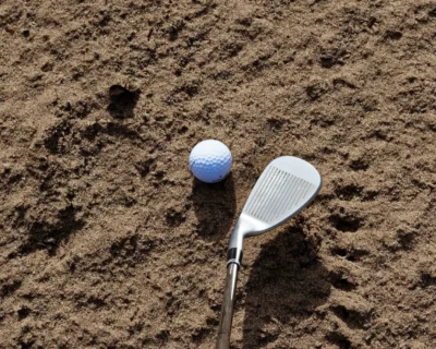golfbal uit bunker spelen