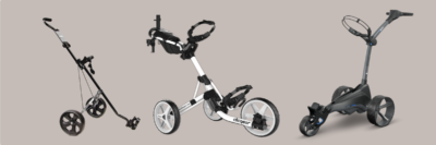 Soorten golftrolleys: electrisch en manueel
